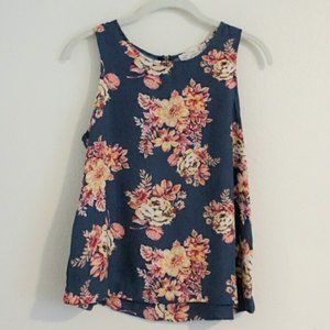 Pink Republic Blue Floral Tank Top